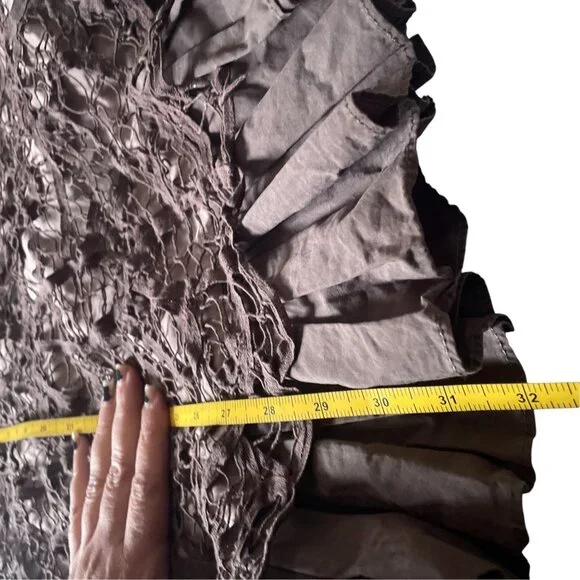 Modcloth RYU Brown Crochet Sleeveless Dress Boho Chic Fairycore SZ L - Picture 10 of 13